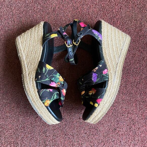 NWT Ted Baker London Cardone Floral Print Espadrille Wedge Sandal - Picture 6 of 11